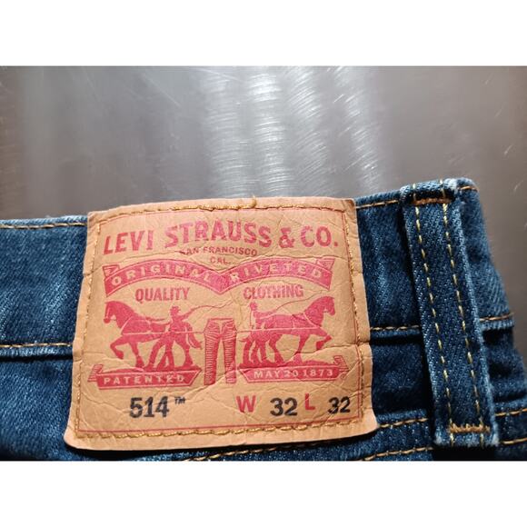 Levi's 514 Men's Blue Jeans 32X32 Classic Straight Fit Denim - Picture 3 of 6